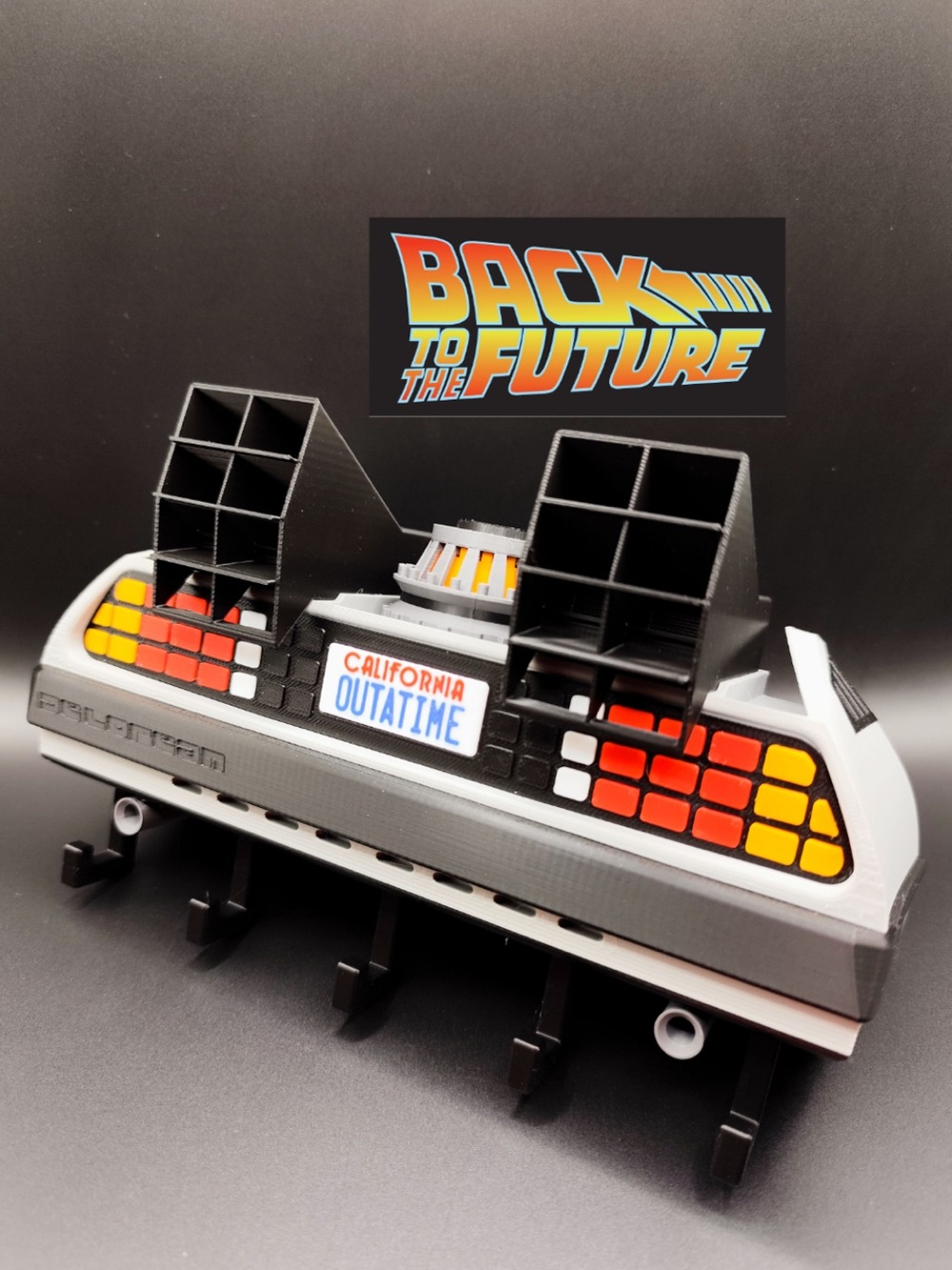 Back to the Future Rear Wall Key Rack - Black, White & Orange